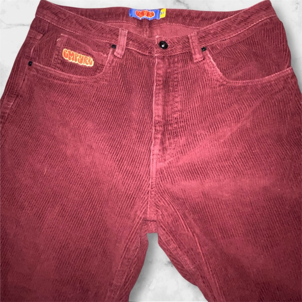 Empyre Corduroy Pants Mens 32x28 Red Relaxed Fit Skater Y2K 90s Cotton Chino